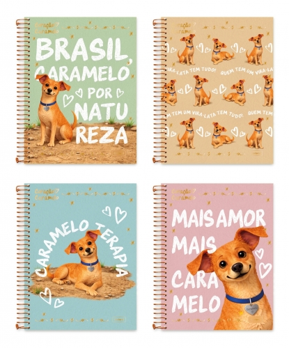 CADERNO UNIVERSITÁRIO CAPA DURA – CORAÇÃO CARAMELO - 1 MATÉRIA - 80FLS
