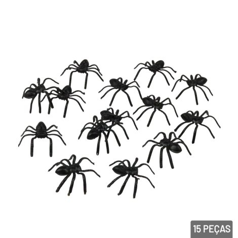 ENFEITE HALLOWEEN ARANHA DE PLÁSTICO 5 PÇS 4CM