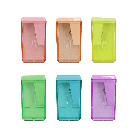 APONTADOR BLOCO C/DEPOSITO RETANGULAR 4CM PASTEL TREND