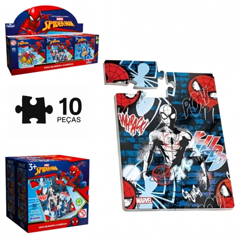 MINI QUEBRA CABECA DE MADEIRA MDF HOMEM ARANHA / SPIDER MAN COM 10 PECAS 12X8CM