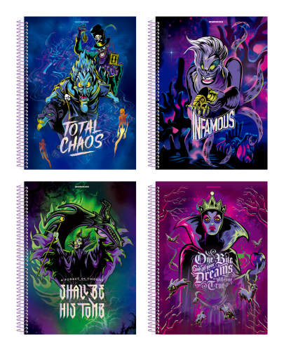 CADERNO UNIVERSITÁRIO VILÕES DISNEY 1 MATÉRIA 80FLS