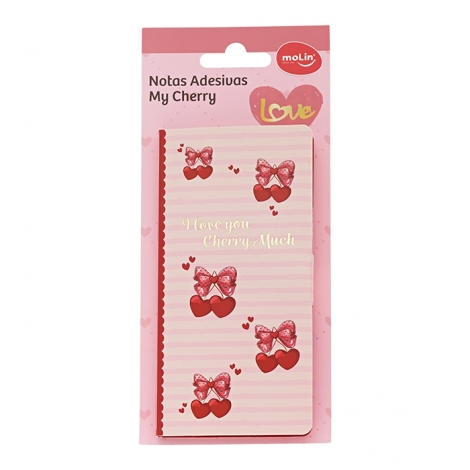 BLOCO DE NOTAS ADESIVAS LOVE  MY CHERRY - 160FLS