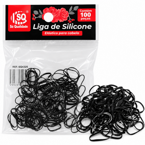 ELÁSTICO DE CABELO 12 PACOTES COM 100 PEÇAS