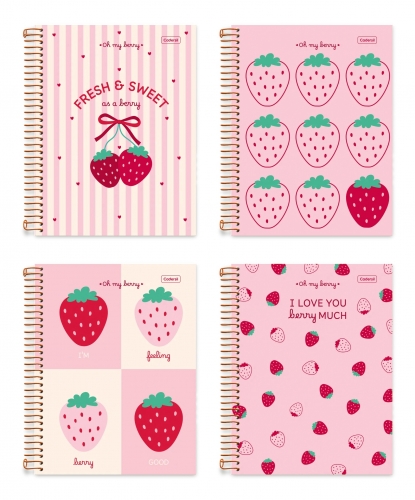 CADERNO UNIVERSITÁRIO CAPA DURA – OH MY BERRY - 10 MATÉRIAS - 160FLS