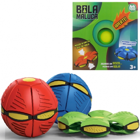 BOLA MALUCA TRANSFORME DISCO COM LUZ COLORS 19CM