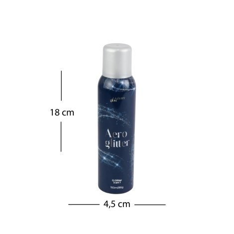 AERO GLITTER PARA CABELO E CORPO SPRAY 150ML PRATA