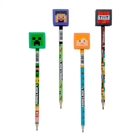 LÁPIS HB COM BORRACHA MINECRAFT