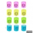 MINI MOLA MALUCA 12 PEÇAS DE PLÁSTICO EMOJI COLOR