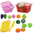 KIT COZINHA INFANTIL COM CESTA + FRUTAS / LEGUMES + ACESSORIOS COM VELCRO COZINHA DIVERTIDA 12 PECAS NA REDE