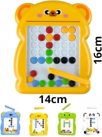MINI LOUSA MAGNÉTICA INFANTIL COM CANETA E CARTAS-GUIA, BRINQUEDO EDUCATIVO PORTÁTIL, COORDENAÇÃO MOTORA