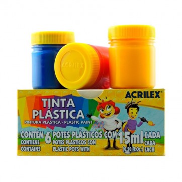 Tinta Plástica 6 Cores De 15ml Acrilex