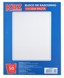 BLOCO DE RASCUNHO 1/4 COM PAUTA - KAZ