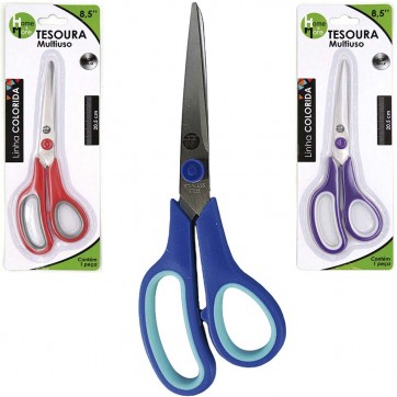 TESOURA MULTIUSO DE INOX COLORIDA 8,5'' 20,5CM